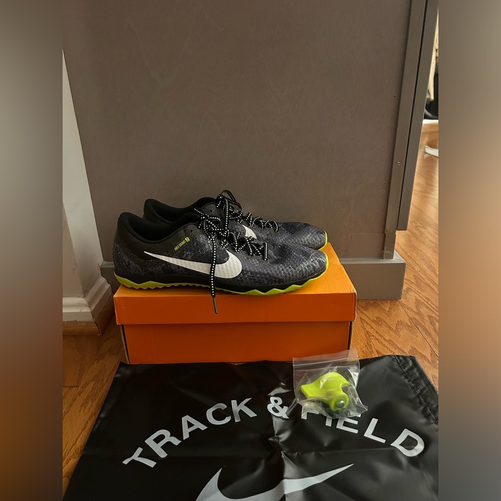 Size 11 Men Nike Zoom Rival XC Black/Gray Track Shoe's Spikes - Picture 2 of 7